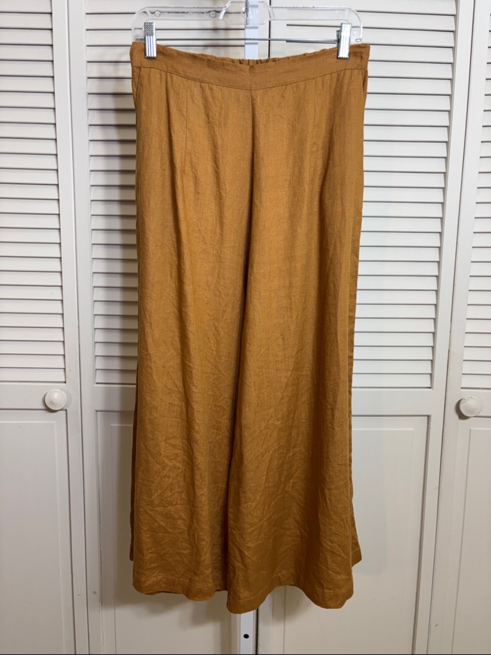 Rachel Craven Linen Wide Leg Pants in Mustard Size 3 (Medium)